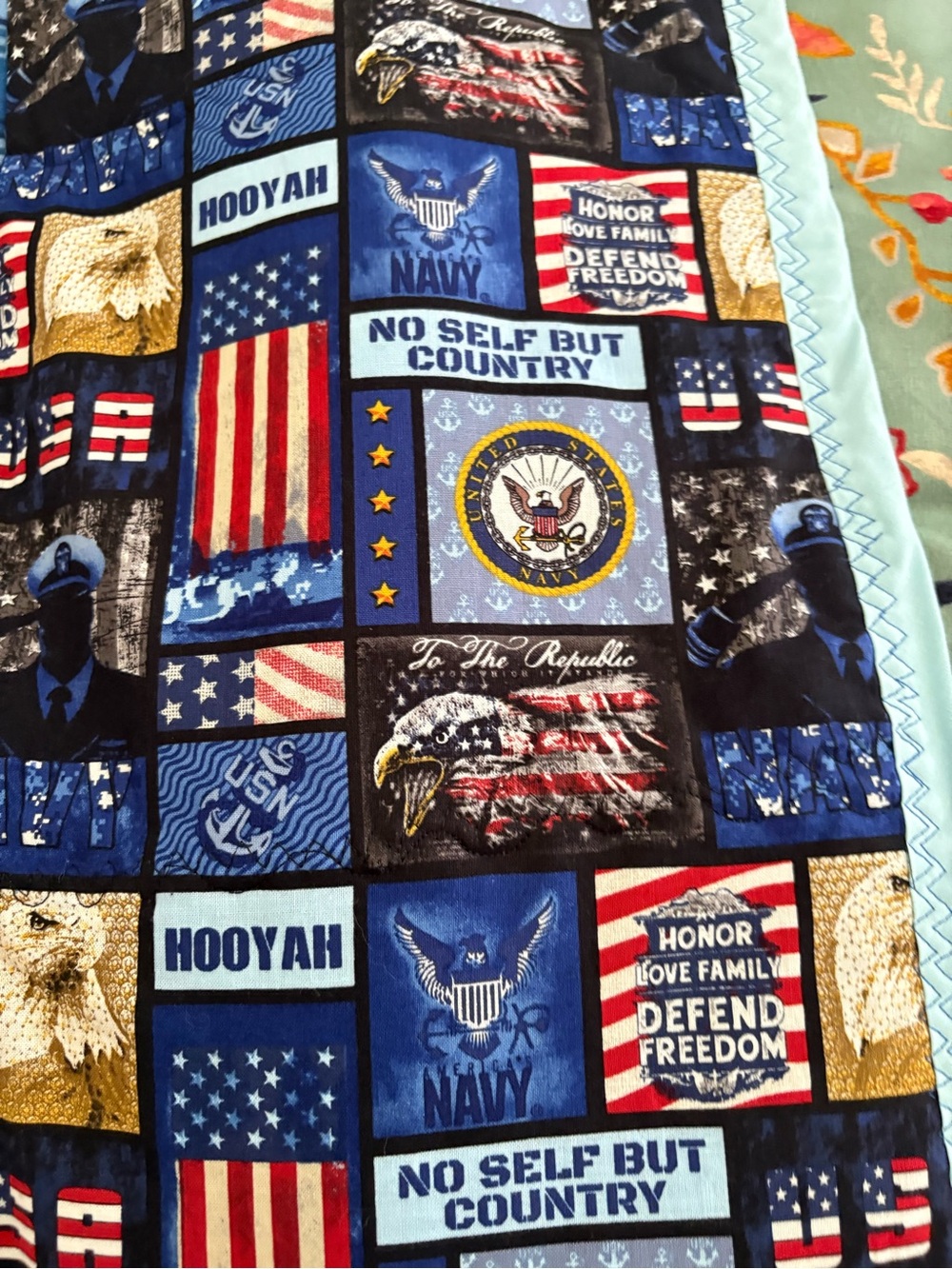 Navy Tribute Blue Patriotic  Quilt - Picture 3 of 7